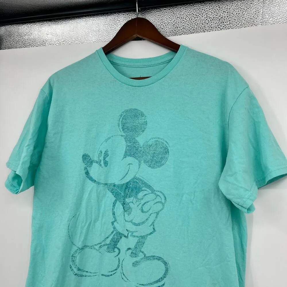Disney Parks Arendelle Aqua Metallic Mickey Mouse Adult Size Large T-Shirt - Image 7