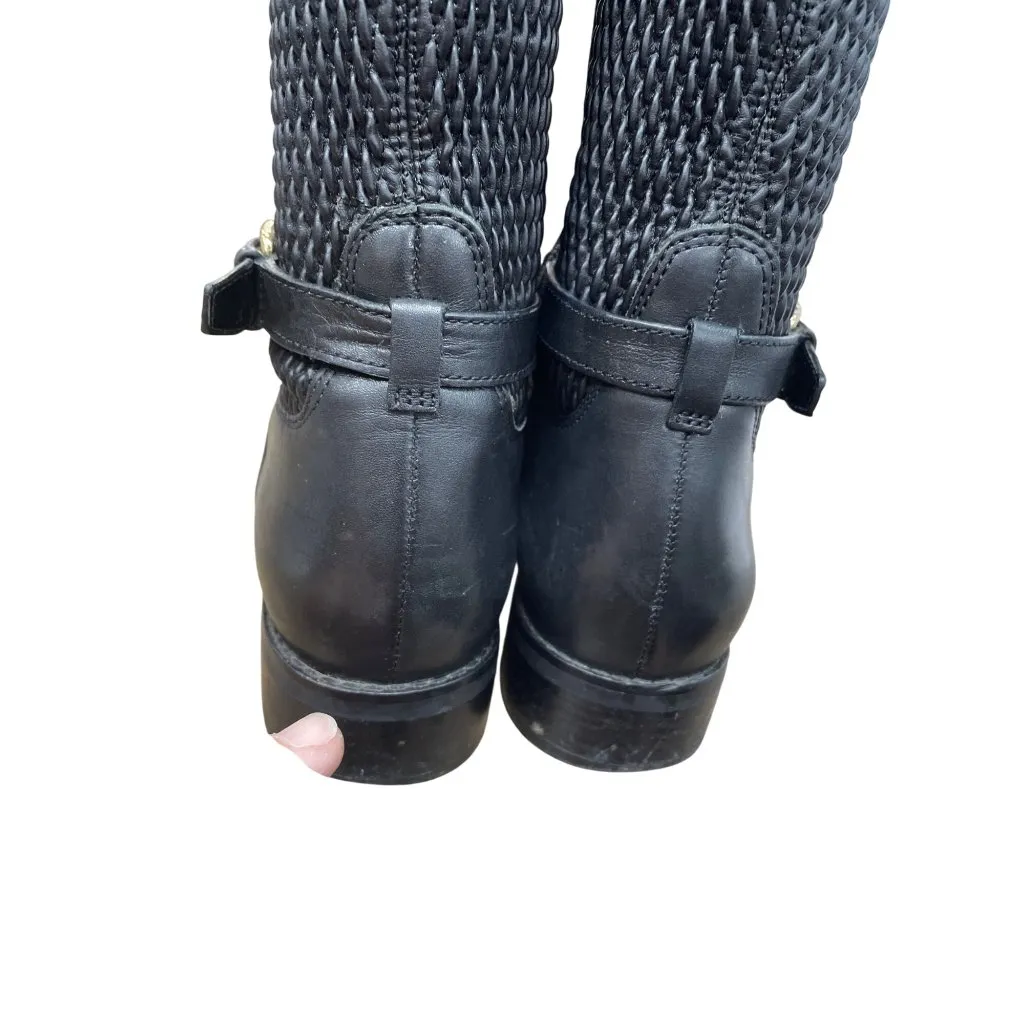 Cole Haan womans Black Leather Knee Equestrian Riding Boots Sz 8B SKU 9509 - Image 11