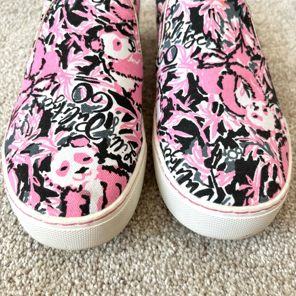 Lilly Pulitzer Julia Sneaker Panda Slip On Loafer Pink Floral Preppy Feminine - Image 4