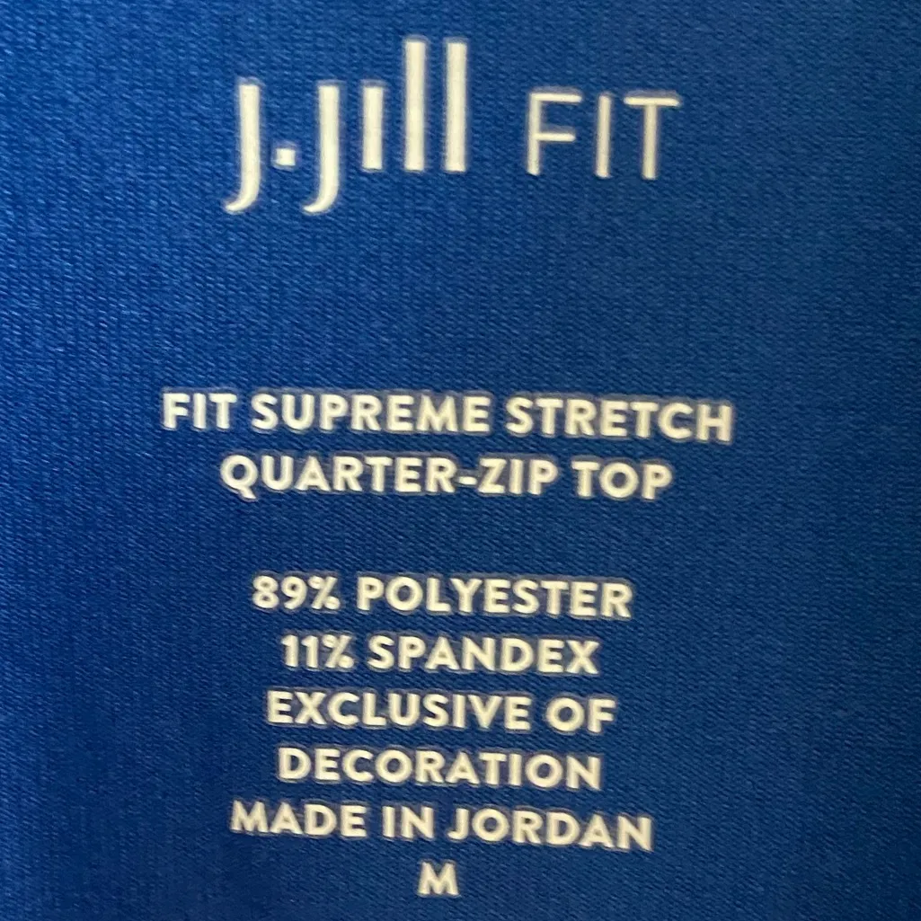 J Jill Fit supreme stretch 1/4 zip up blue Athleisure sport Medium - Image 5