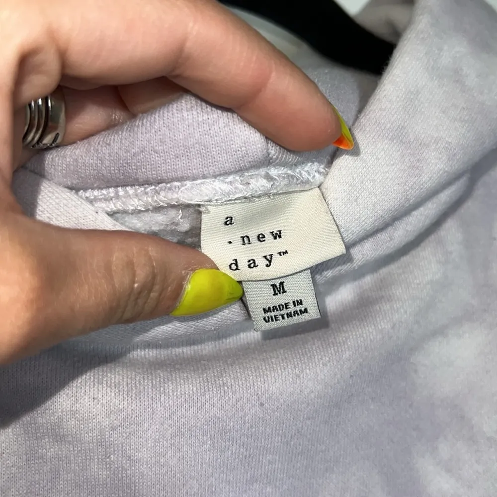 Purple and White Tie Dye Pullover Hoodie - Image 3