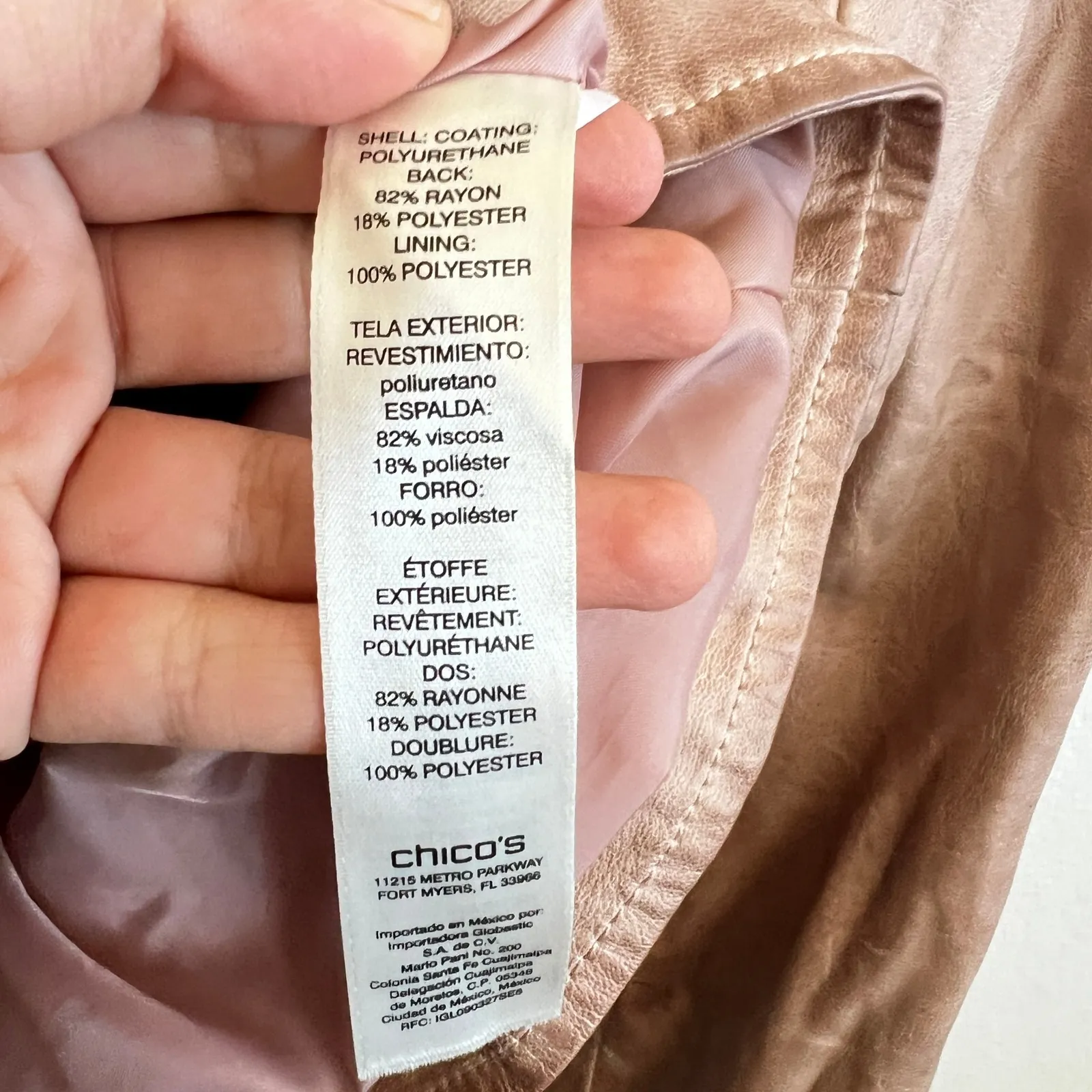 Chico's Leather Moto Jacket Vintage Y2K Punk Grunge Layering Sz 1 US Medium - Image 4