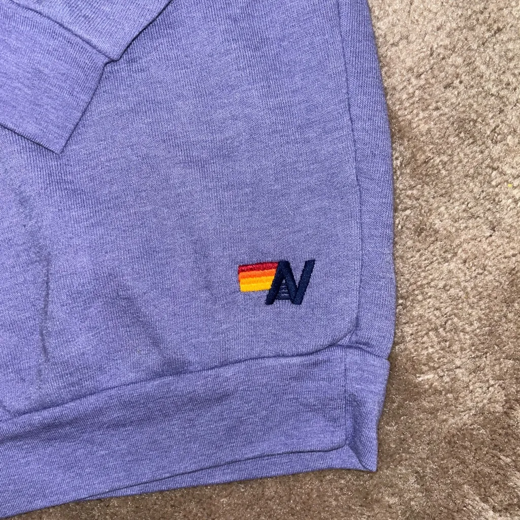 Aviator Nation Bolt 2 Relaxed Crewneck sweatshirt Lavender and Neon Pink XL New - Image 7