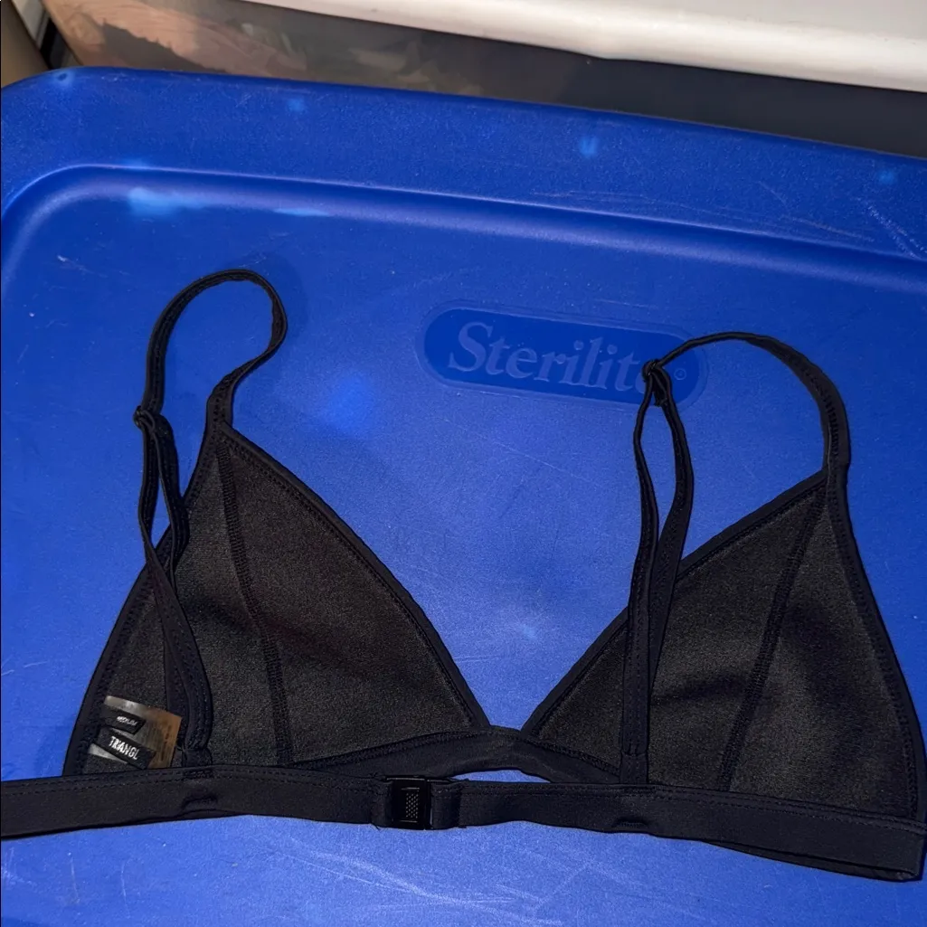Triangl medium Black and White Mesh Bralette bikini top - Image 2
