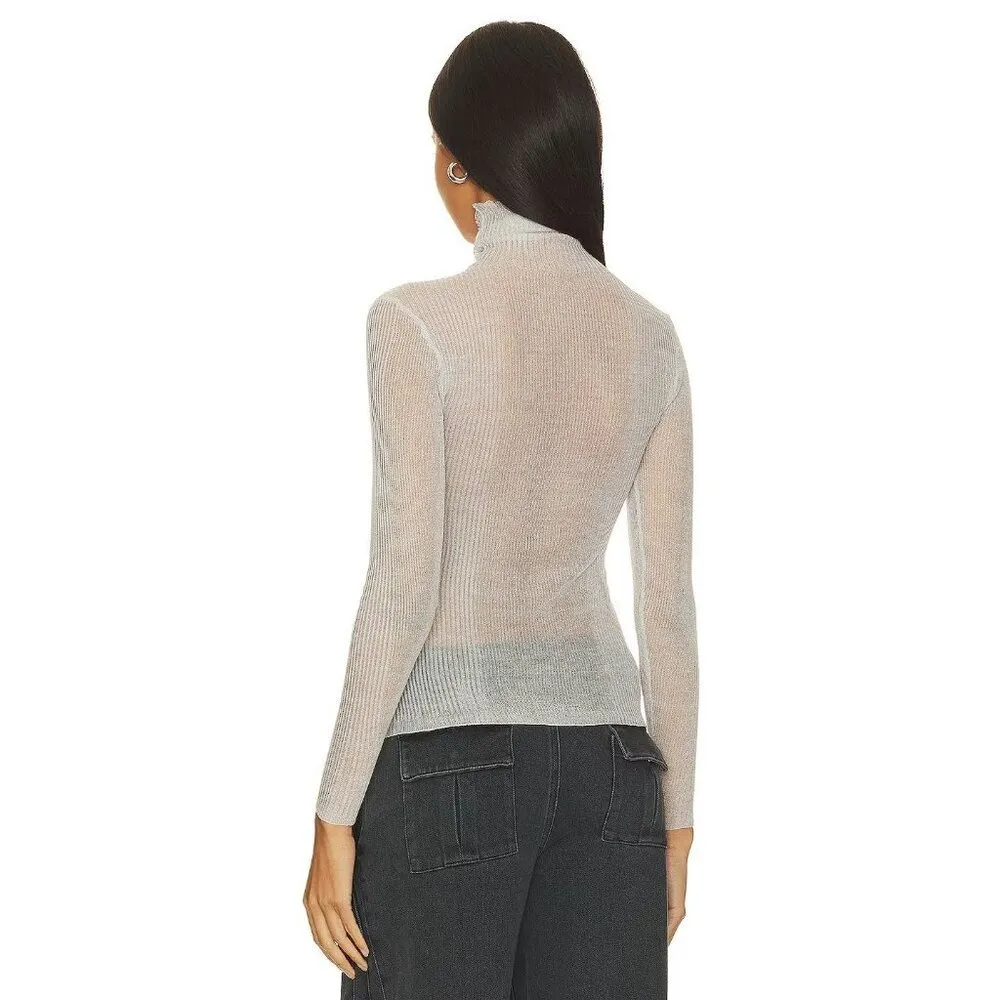 SER.O.YA Piper Sweater in Silver XSmall New Womens Turtleneck Knit Top Size XS - Image 15