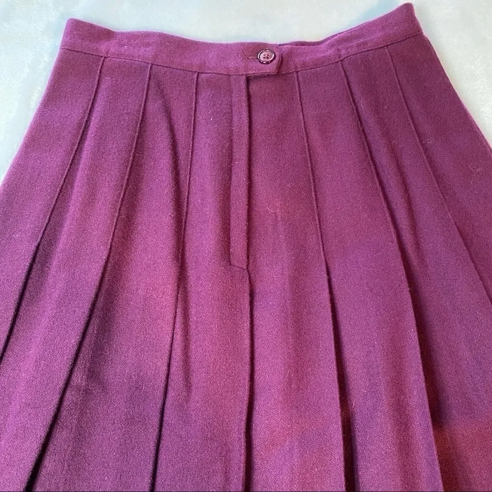 Vintage Koret Career Petites Wool Pleated Skirt Academia Preppy Size 8P - Image 10