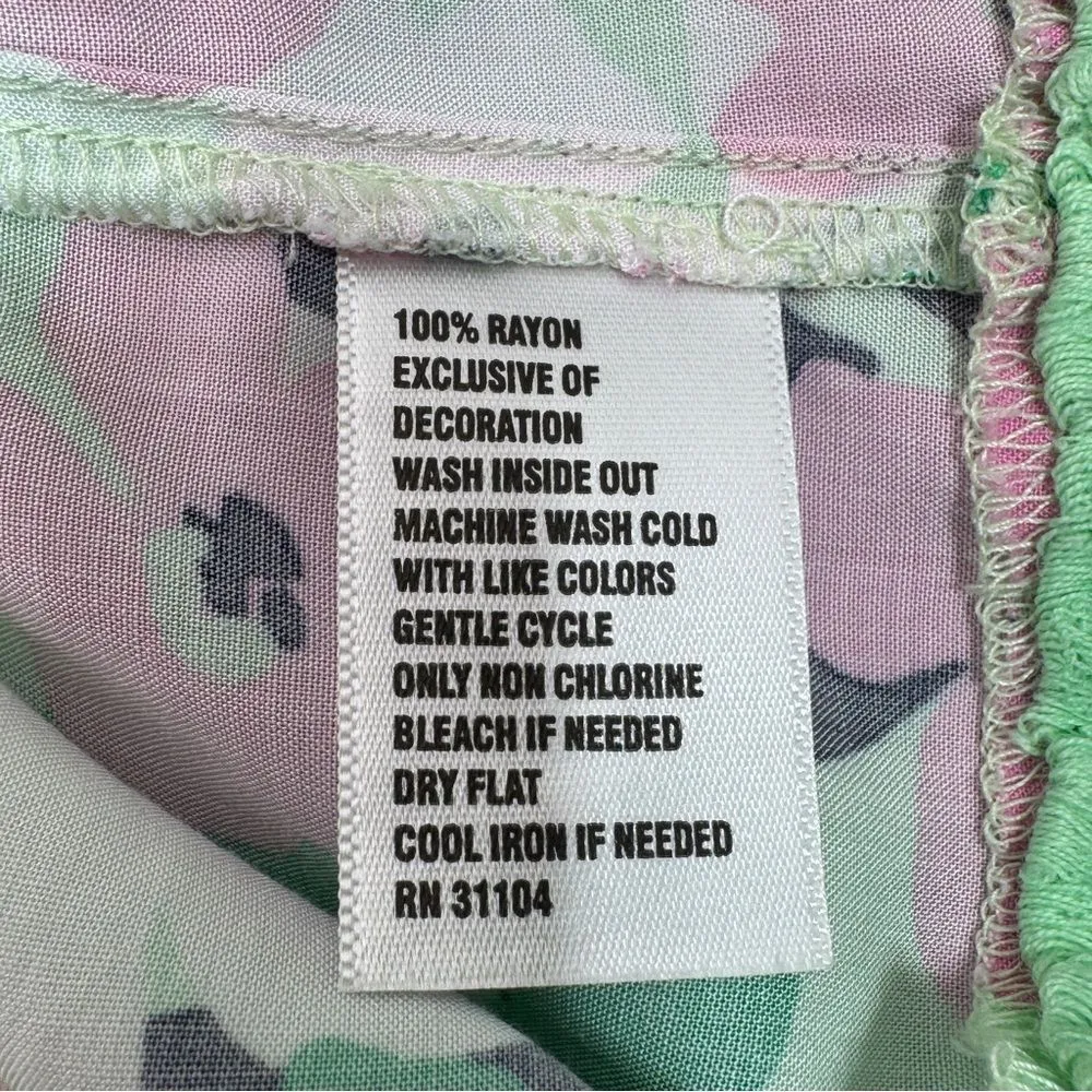 Crown & Ivy Floral Garden Party Flare‎ Sleeve Tunic Top Crochet Detail Green XS - Image 11