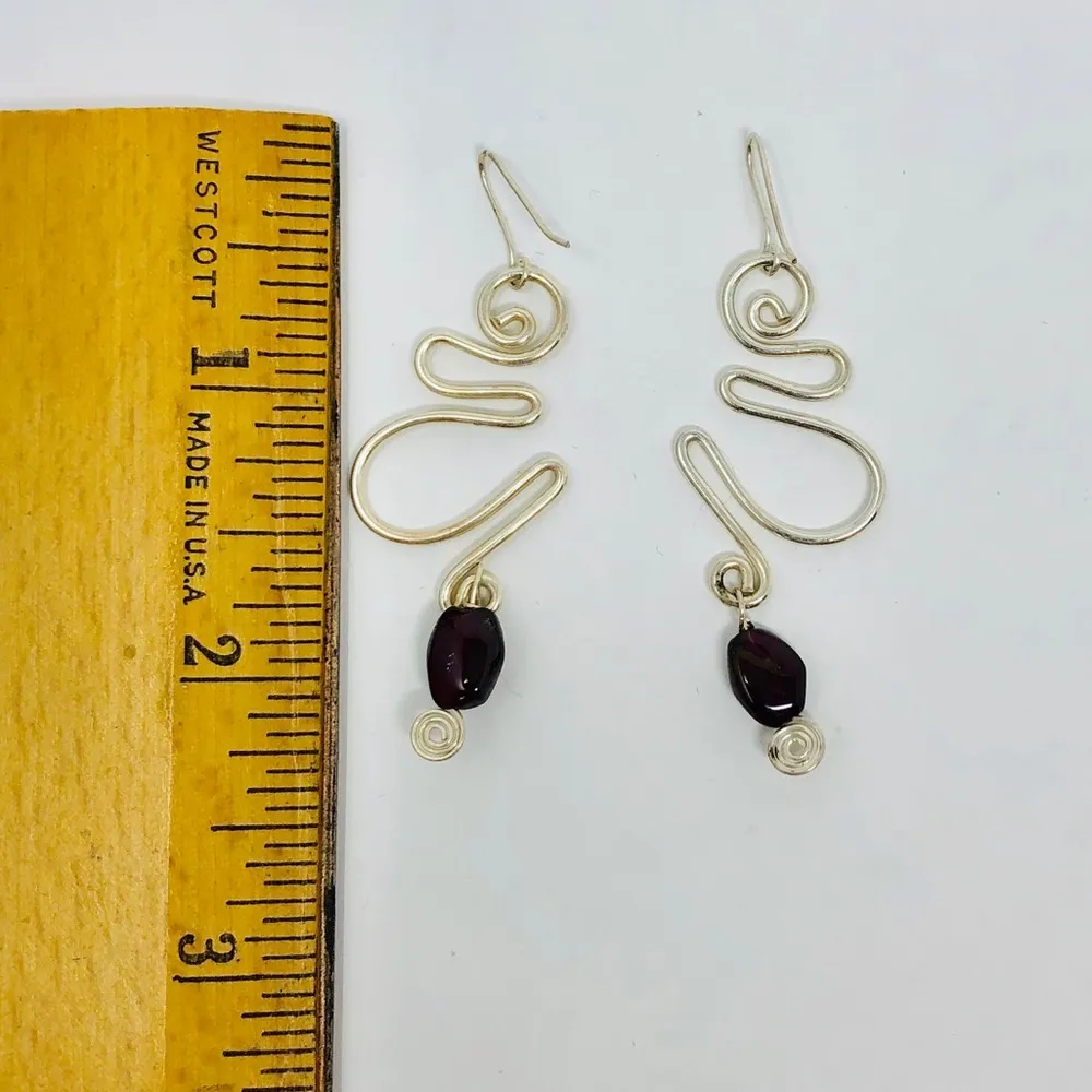 Sterling earrings with amethyst stones, 4.9g - Image 5