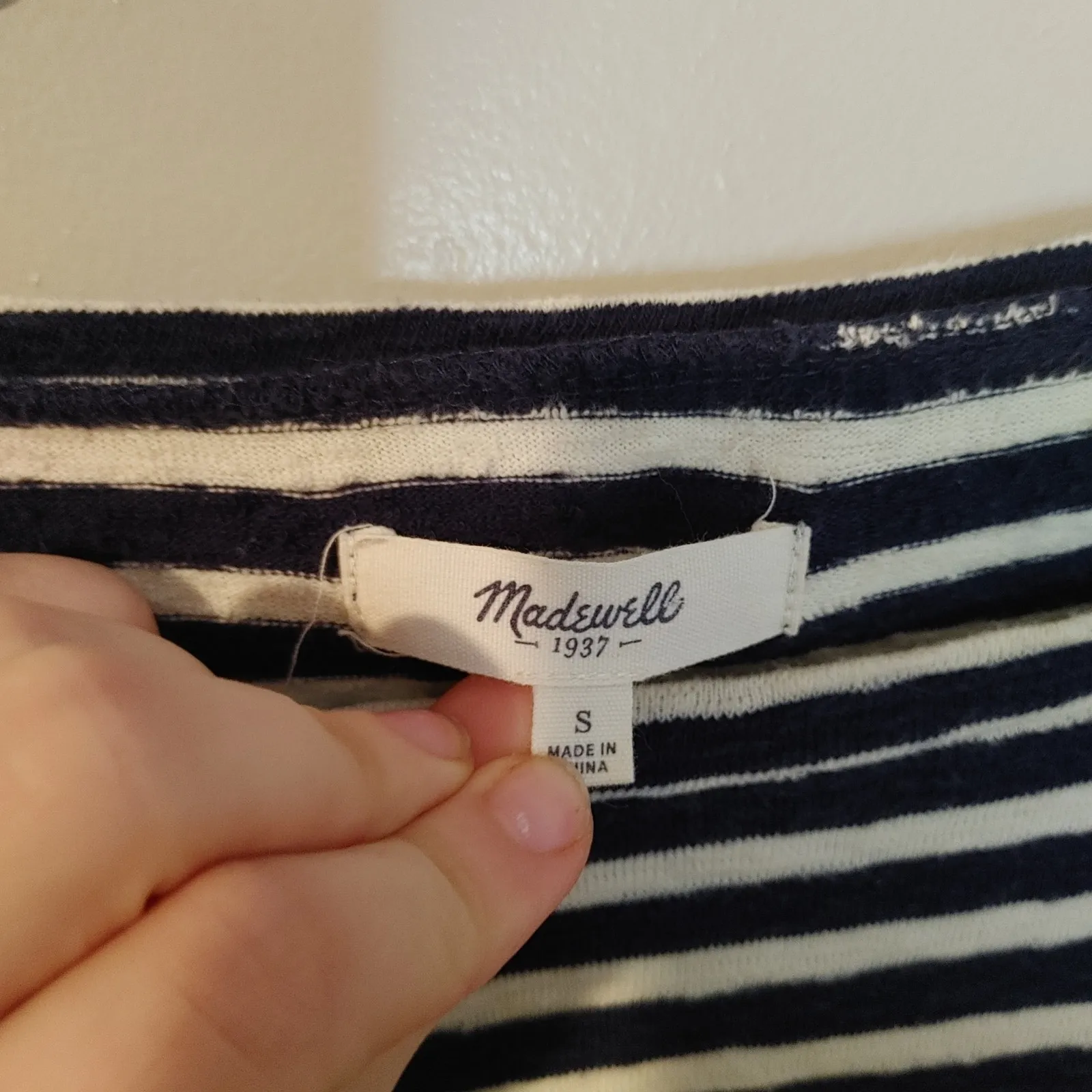 Madewell Size Small S Black White Stripes Striped Top Cotton Blouse Comfy - Image 7