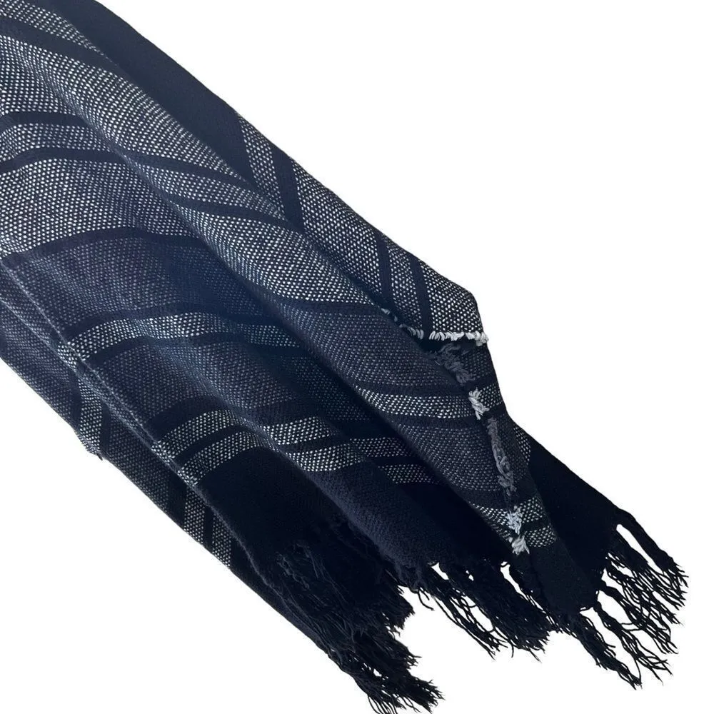 Aerie black and white striped fringed kimono poncho - Image 5