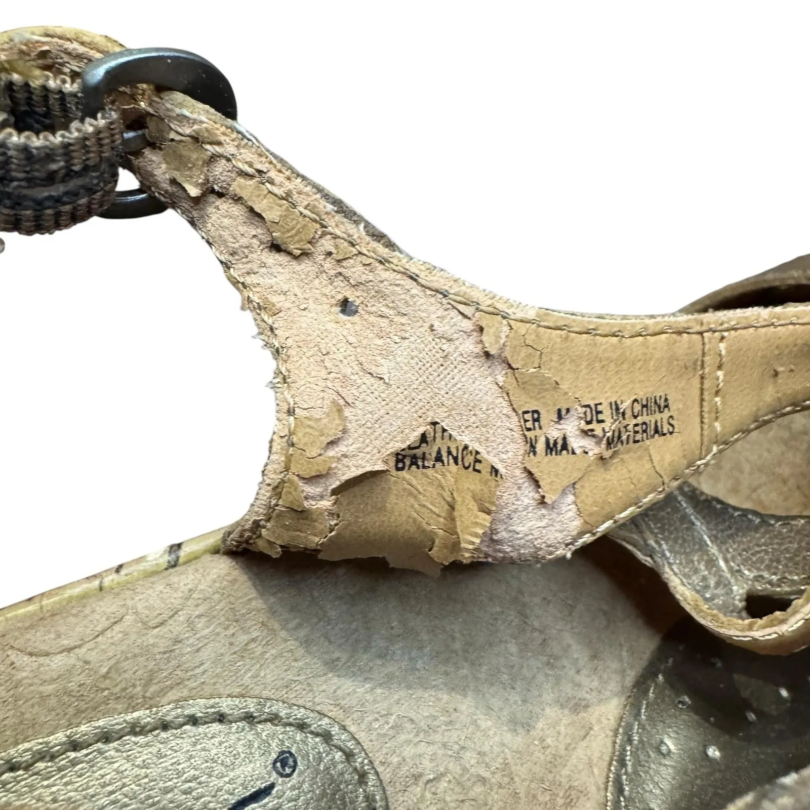 BOC Born Concept Shoes‎ Womens Size 9 40.5 Wedge Sandals Strappy Cork Platform Gold - Image 8