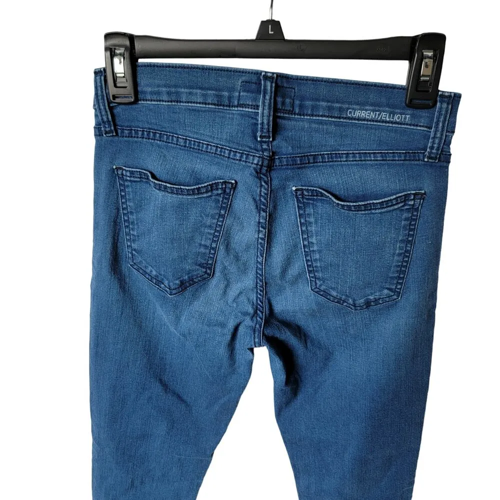 Current Elliott Dark Wash Indigo High Rise USA Made Ankle Skinny Jeans Size 26 - Image 9