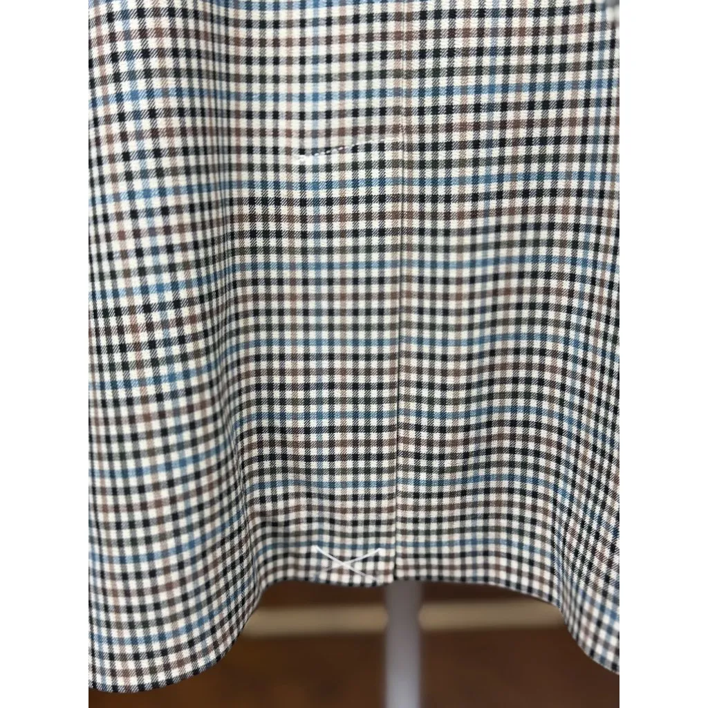 NEW LOFT 16 Plaid Check Blazer Jacket Brown Blue Single Button Lined Workwear - Image 14