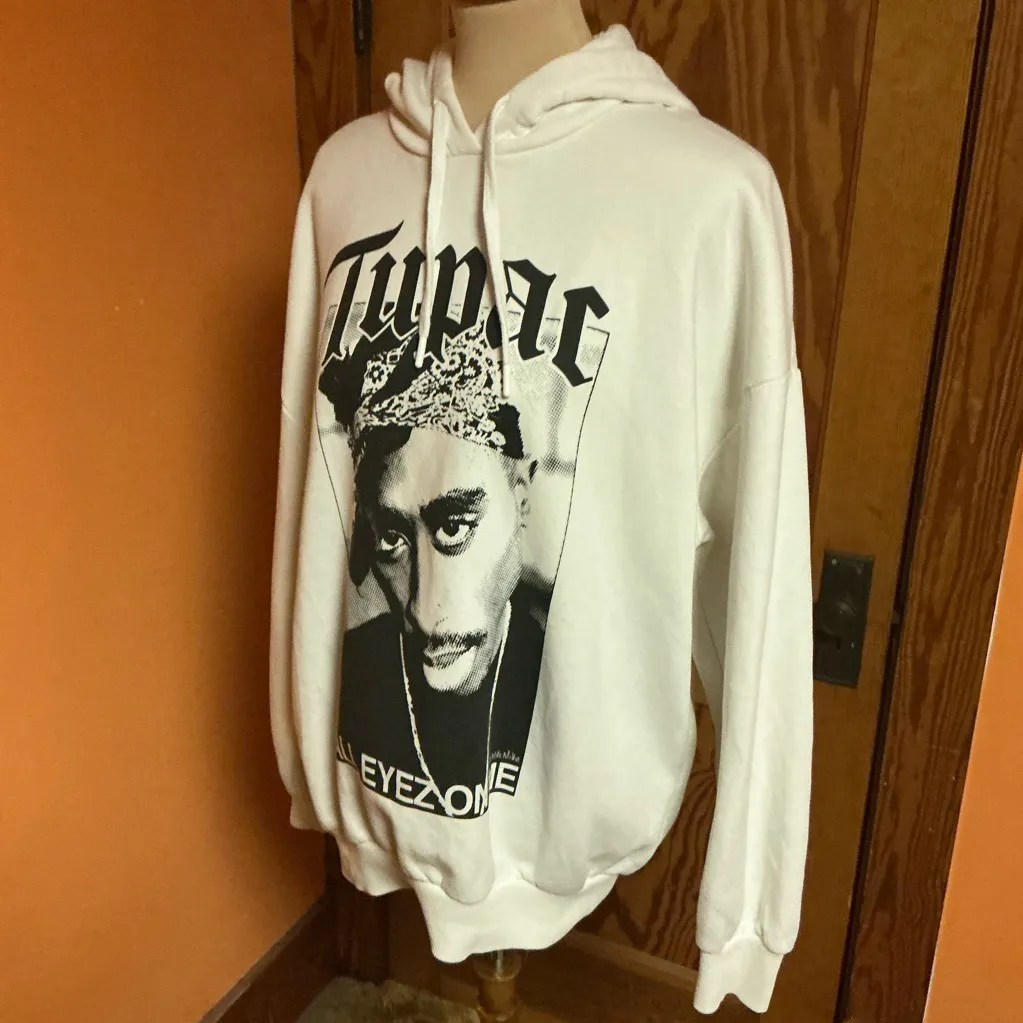 2pac Tupac All Eyes On Me Hoodie White Size XS - Image 10