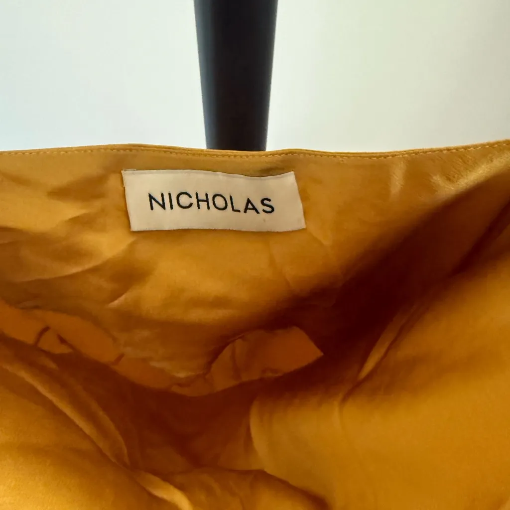 NICHOLAS Asymmetrical Gold Dress Size 6 - Image 7