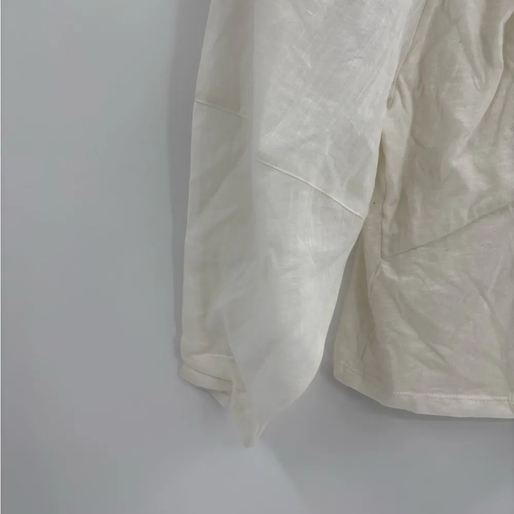 Anthropologie Ivory White Long Puff Sleeve Multimedia Romantic Blouse Size Small - Image 8