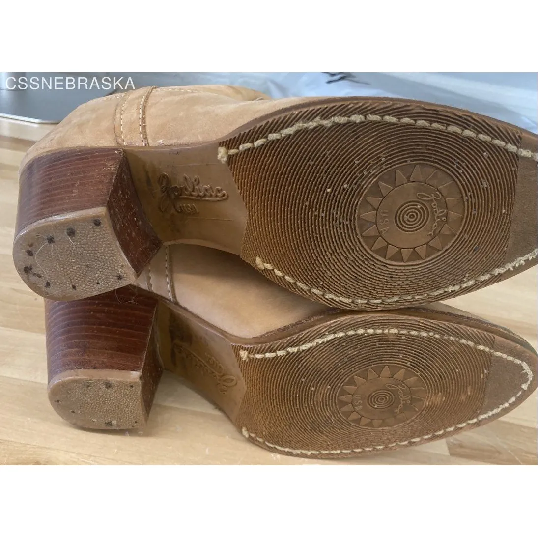 Zodiac USA Tan Western-Style Leather Riding‎ Boot w/Heel - Size 8 Narrow - Image 8