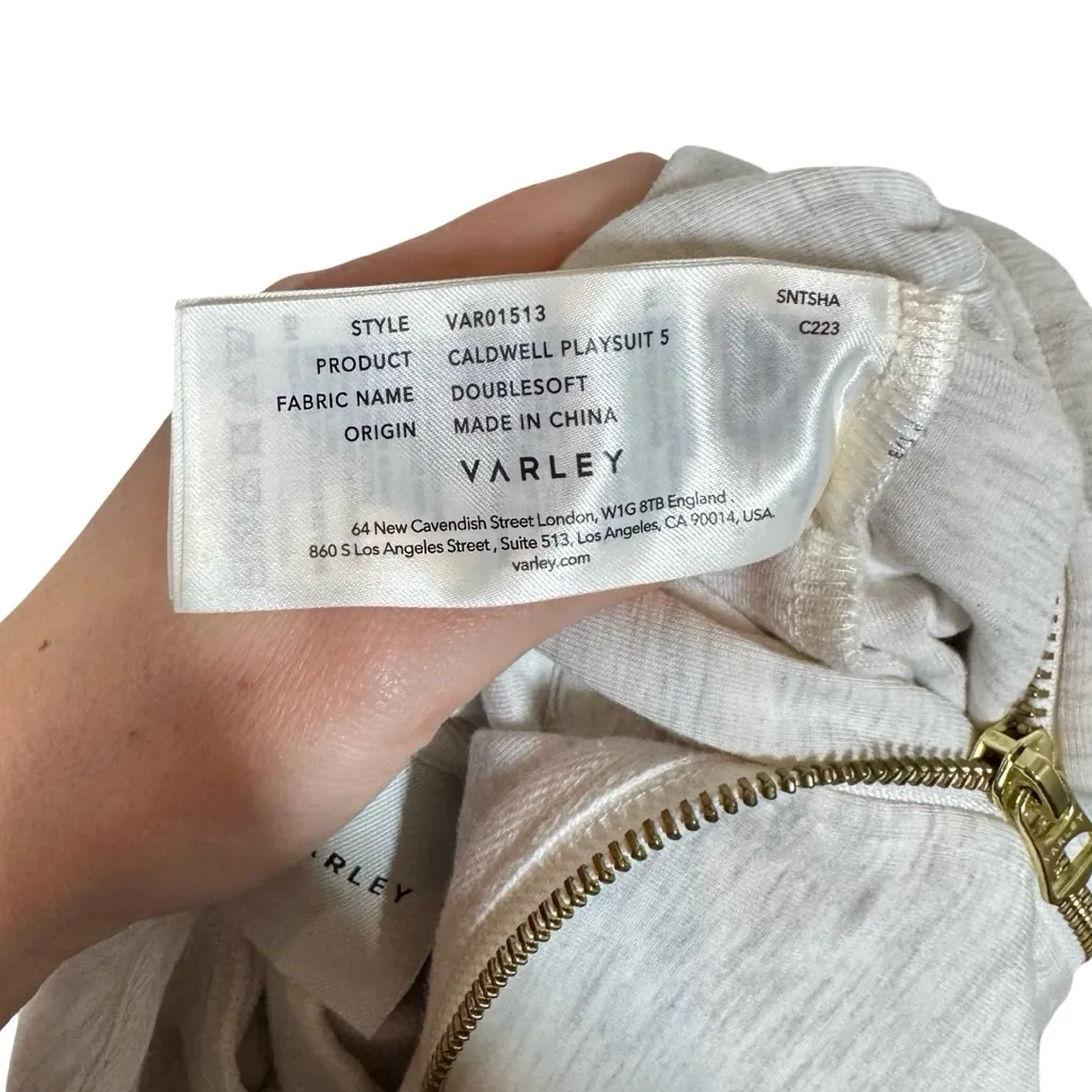 Varley Caldwell Doublesoft Playsuit Romper in Ivory Marl - Image 12