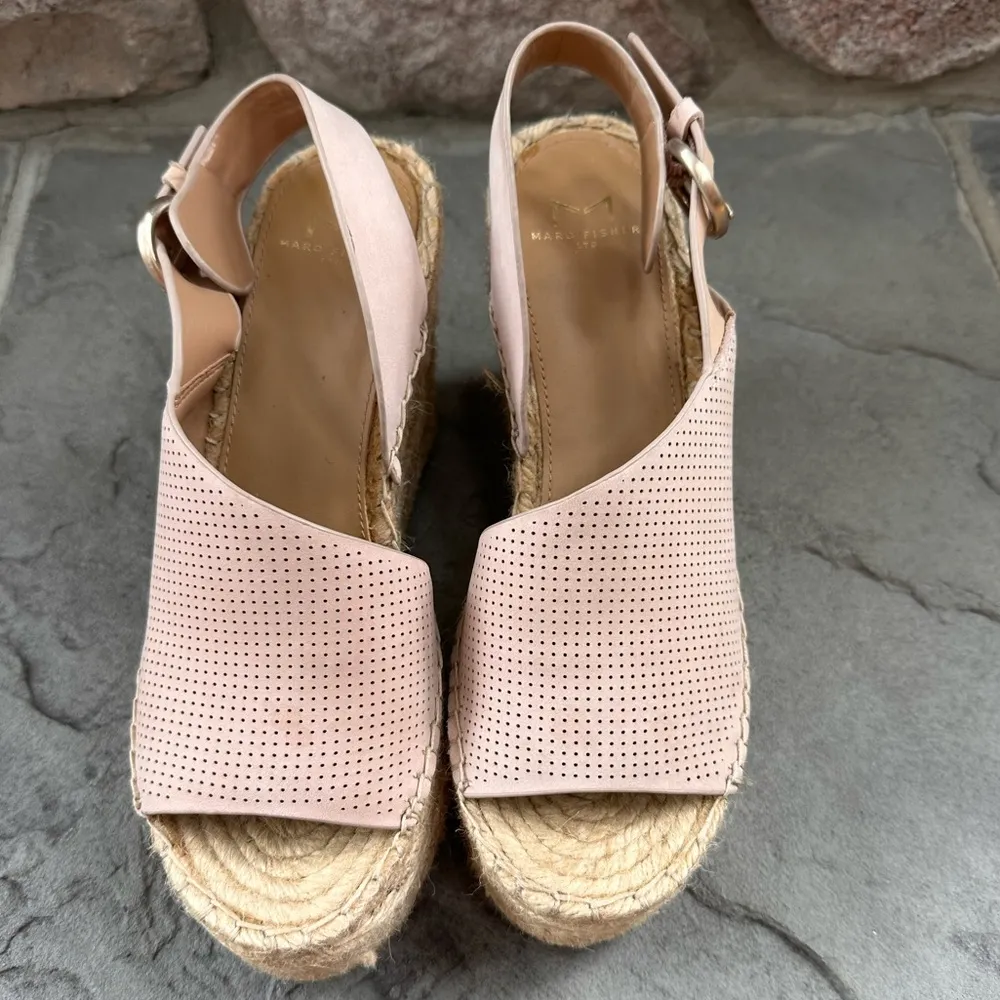 Womens Marc Fisher Andela Wedge Espadrilles Shoes Sandals Blush - Image 5