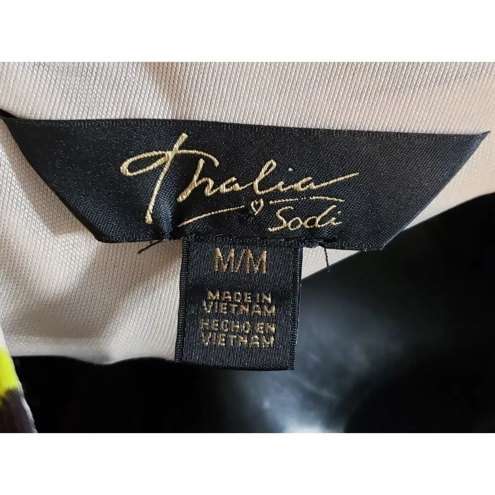 Thalia Sodi Womens Multi Stretch Leopard Print Keyhole Neck Knee Length Dress M - Image 10