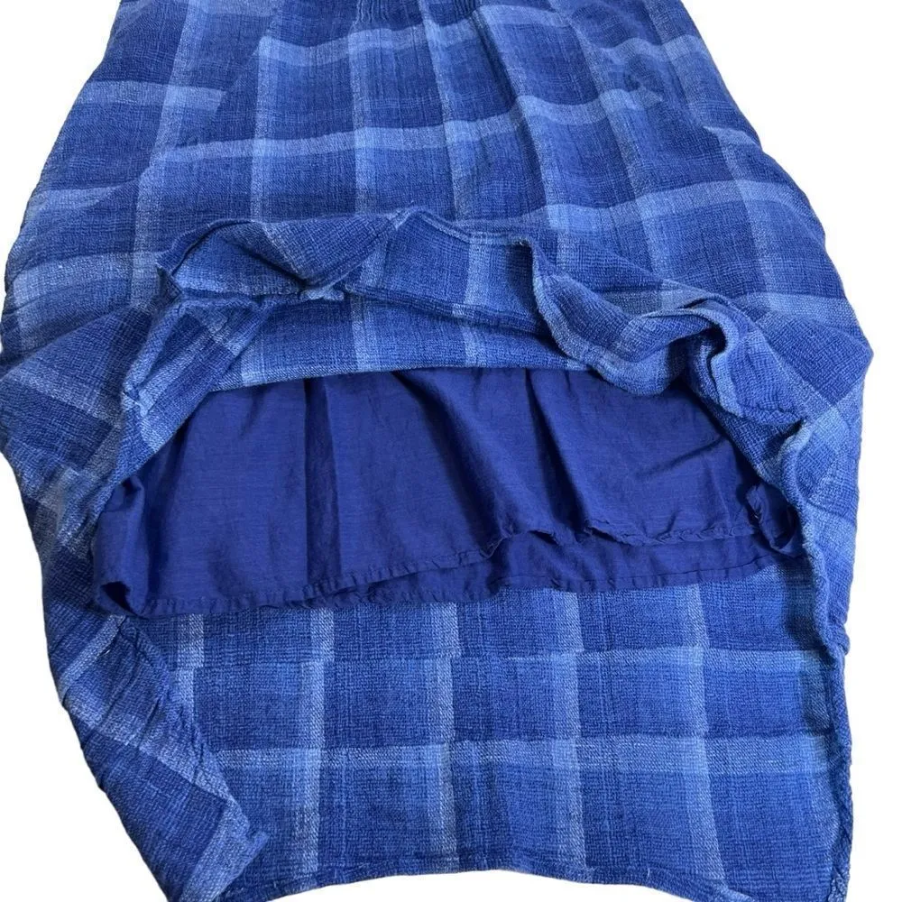 Anthropologie Isabella Sinclair Brien Linen Sleeveless Plaid Shirtdress - Image 7