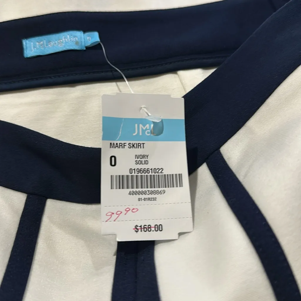 NWT J. McLaughlin Marf Skirt Ivory and Navy Pencil Skirt size 0 - Image 6