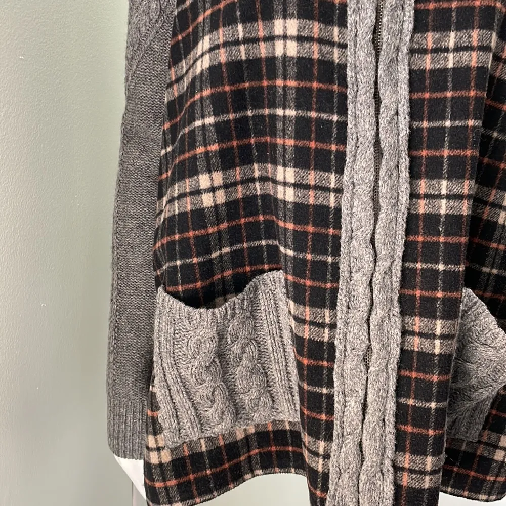 ANTHROPOLOGIE Moth Derry Plaid Flannel Sweater Jacket - Image 6