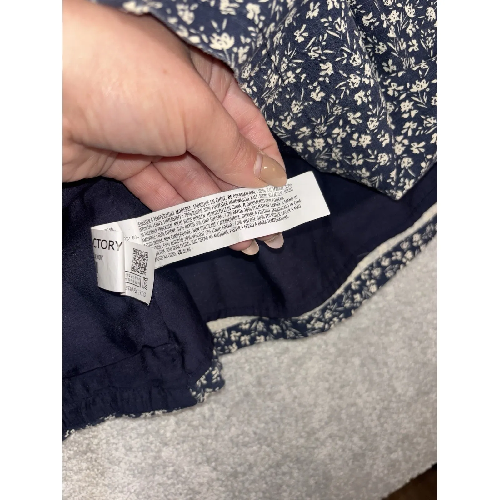 english factory printed‎ bustier dress linen blend sleeveless blue floral Medium - Image 8