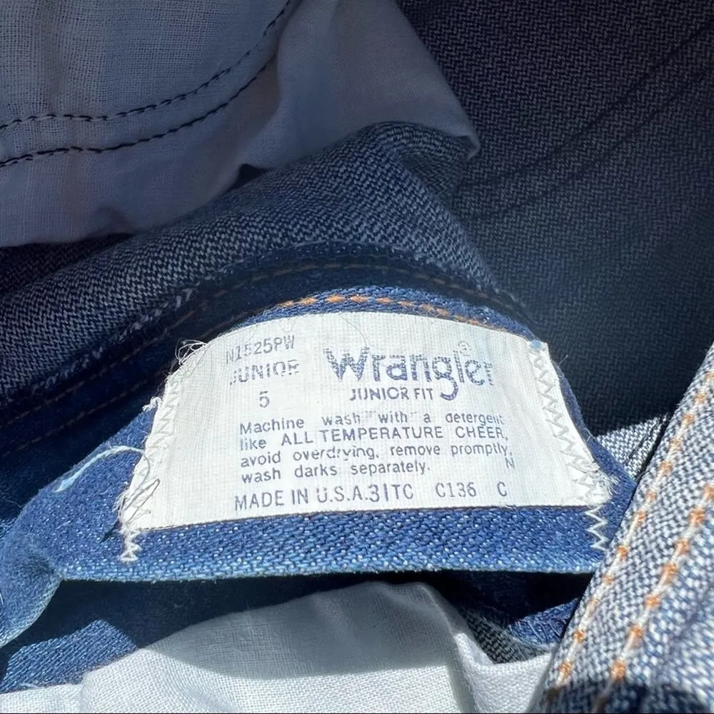 Vintage 70s Wrangler straight leg high rise jeans Size 5 - 24" WAIST - Image 5