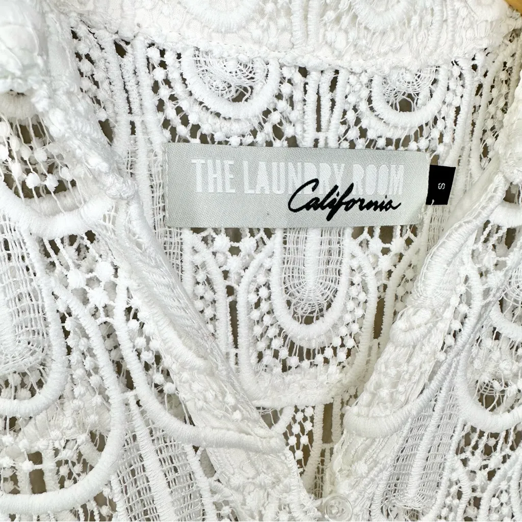 The Laundry Room California Crochet Lace Sleeveless Midi Swim Cover-Up Dress - Image 4