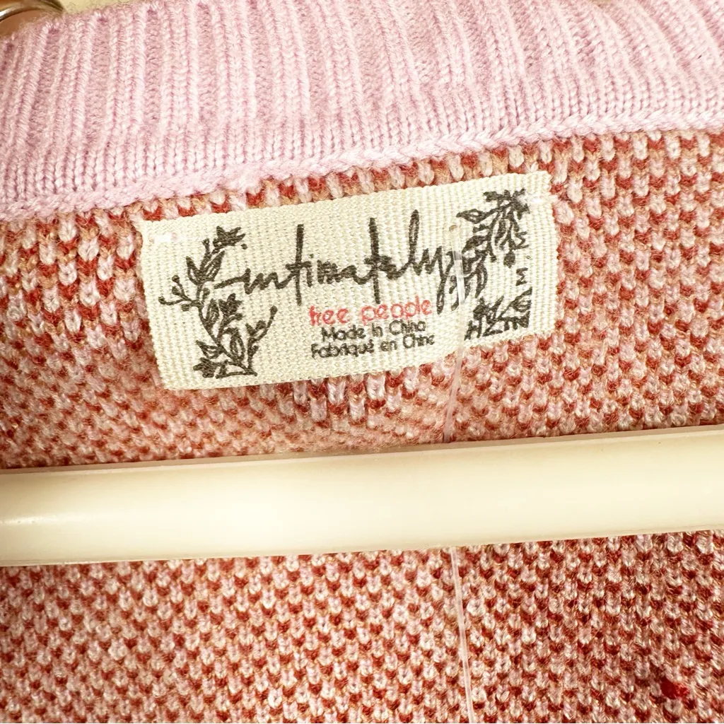 NEW Free People Snow Bunny Square Neck Sweater Knit Bodysuit Pink Rose Size M - Image 7