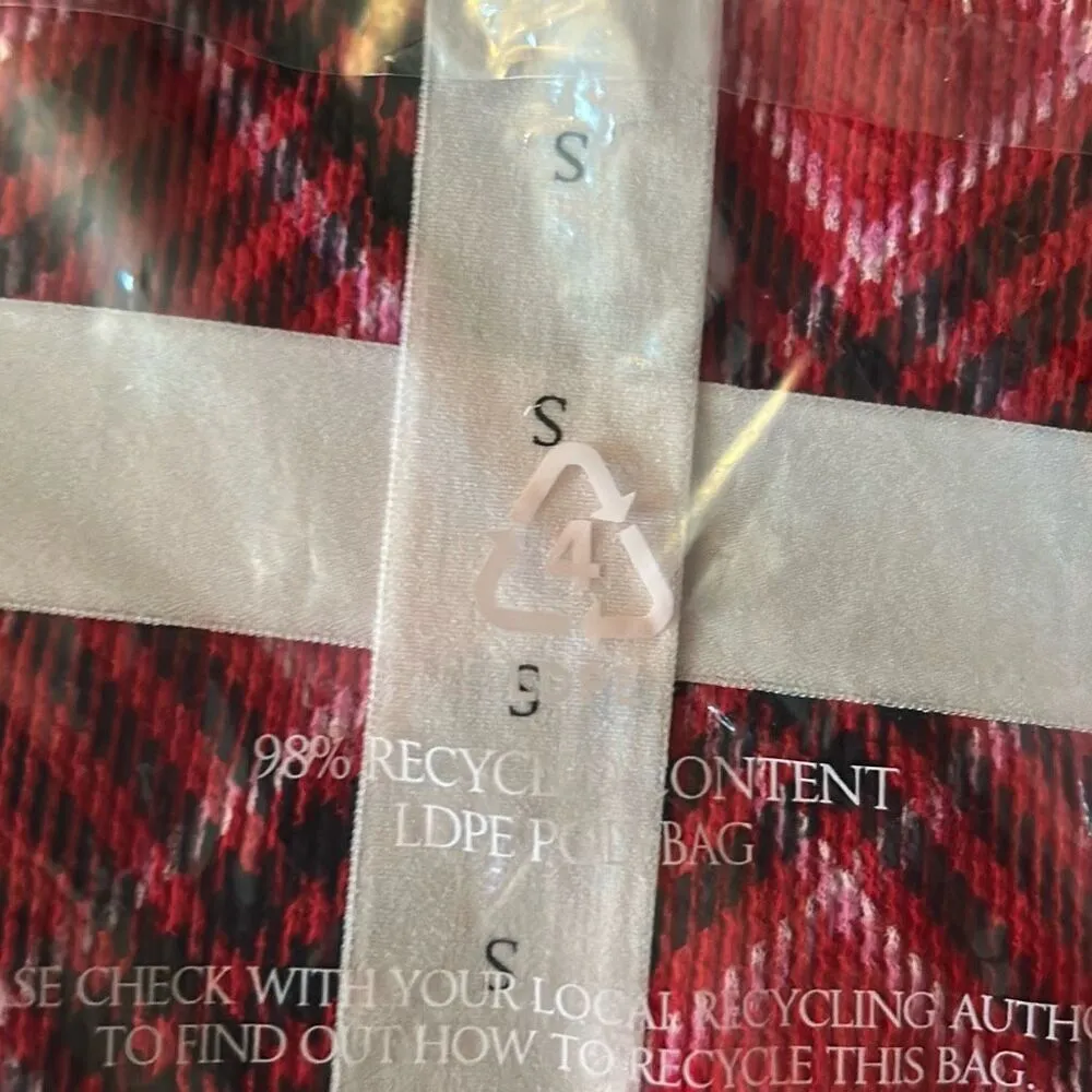 Victoria's Secret Thermal Long Pajama Set Red/Black New size small - Image 5