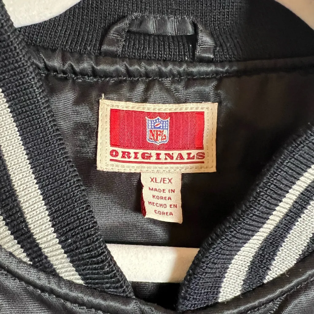 Vintage Official‎ NFL RAIDERS
RHINESTONE LETTERS SATIN JACKET
SUPER RARE Size XL - Image 2