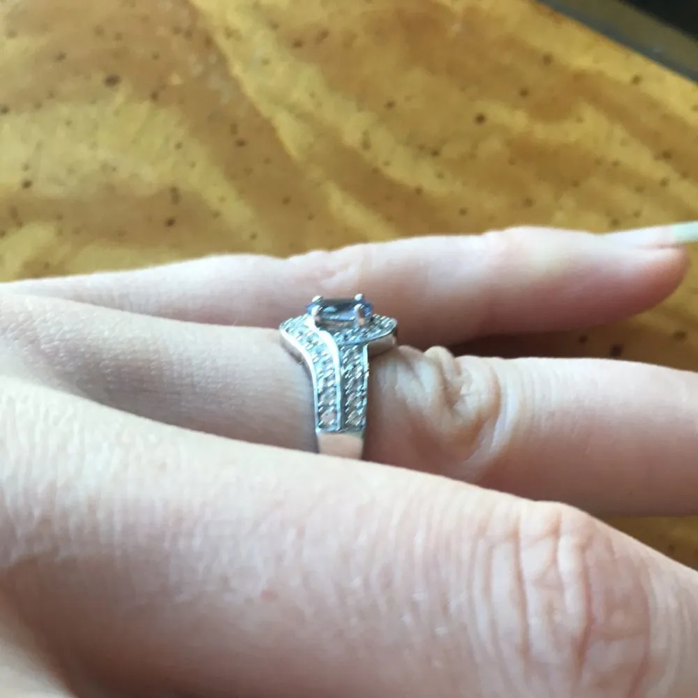 Natural Peacock Tanzanite Sterling Silver Ring Size 7 - Image 4