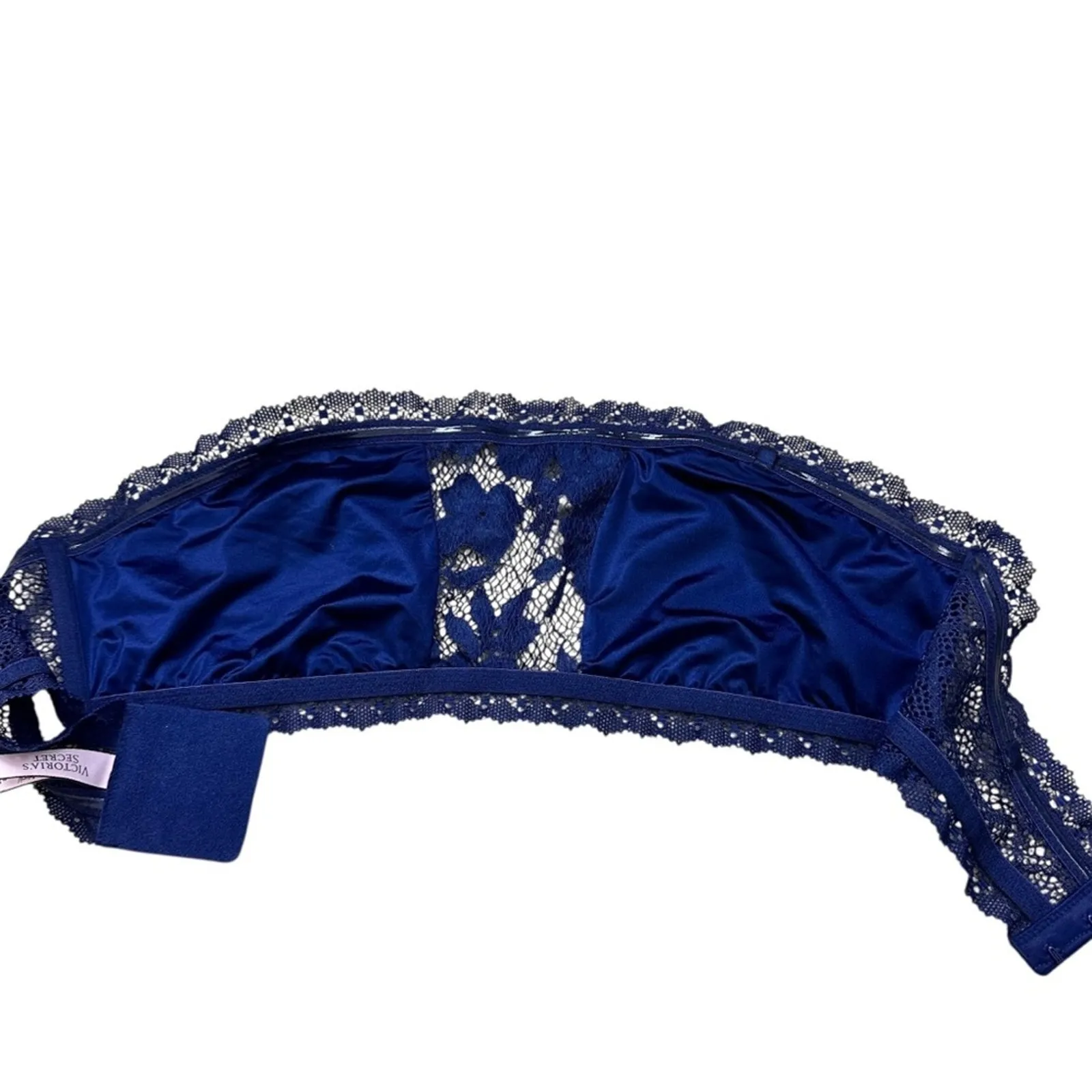 Victoria's Secret Navy Blue Sheer Lace-Inset Bandeau Bralette Size Medium - Image 8
