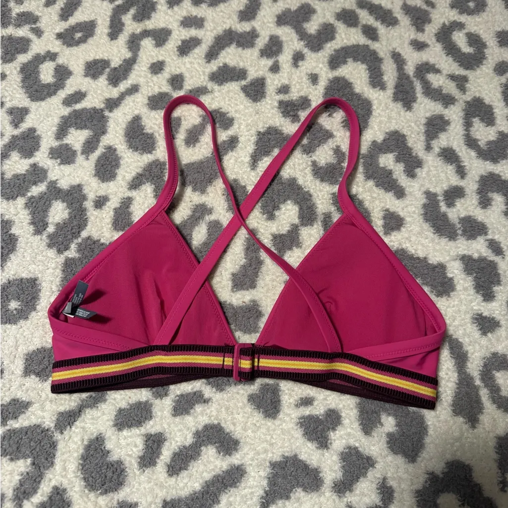 Aerie Fuchsia Cross-Back Bikini Top - Image 2