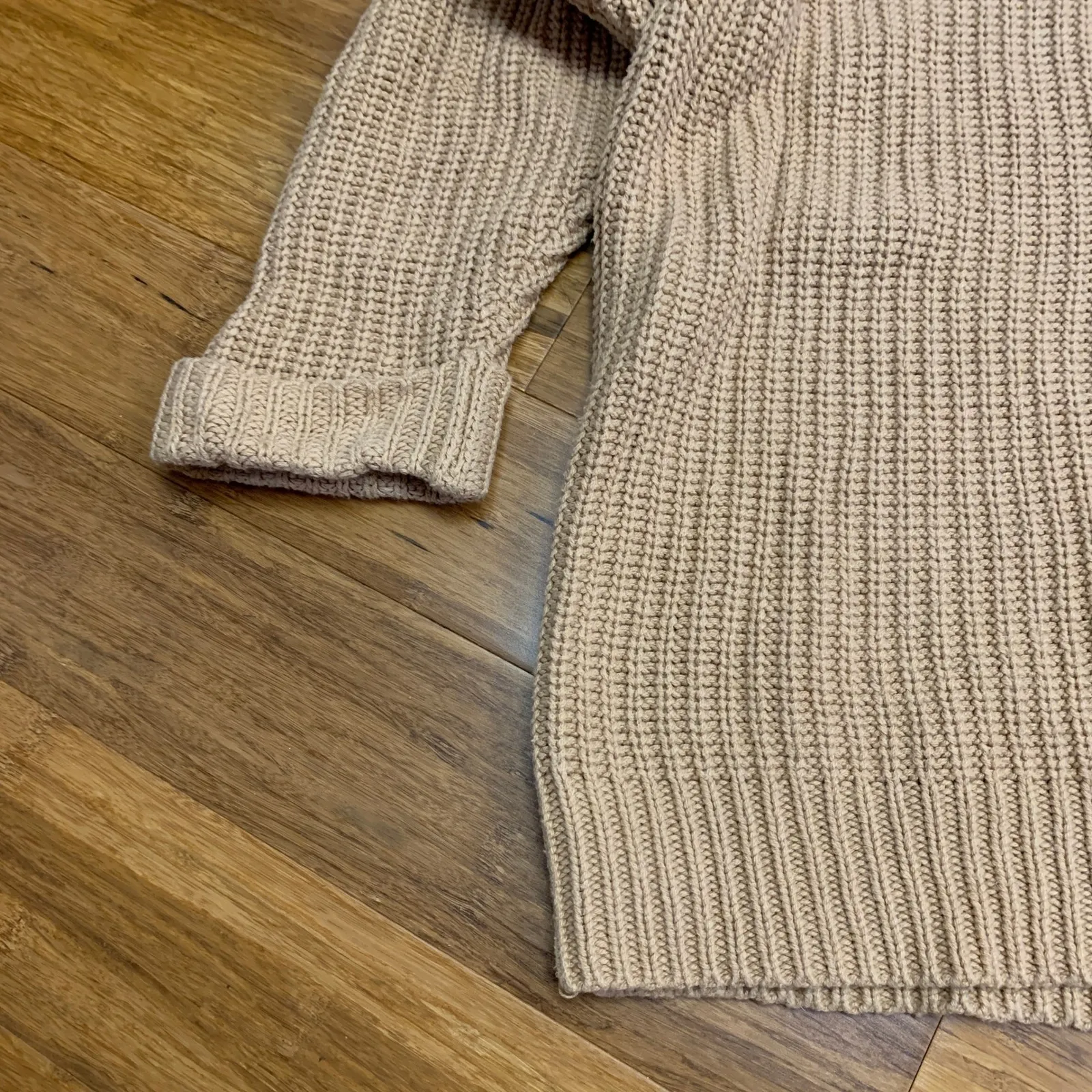 American Eagle‎ Oversized Knit Turtleneck Sweater Womens Size XL Rolled Cuffs - Image 2