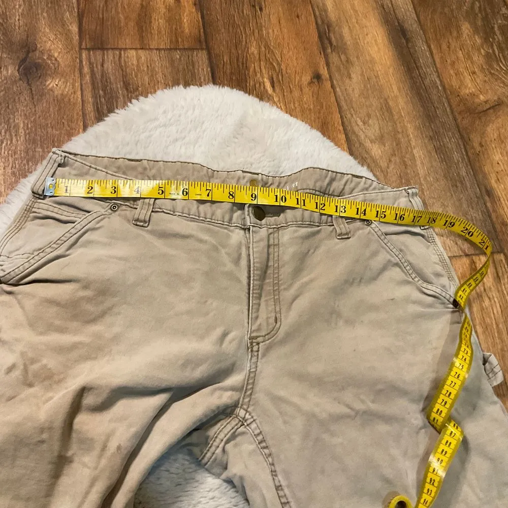 Carhartt Pants Women's 16 Destroyed Tan Carpenter Work Pants Distressed Original - Image 5