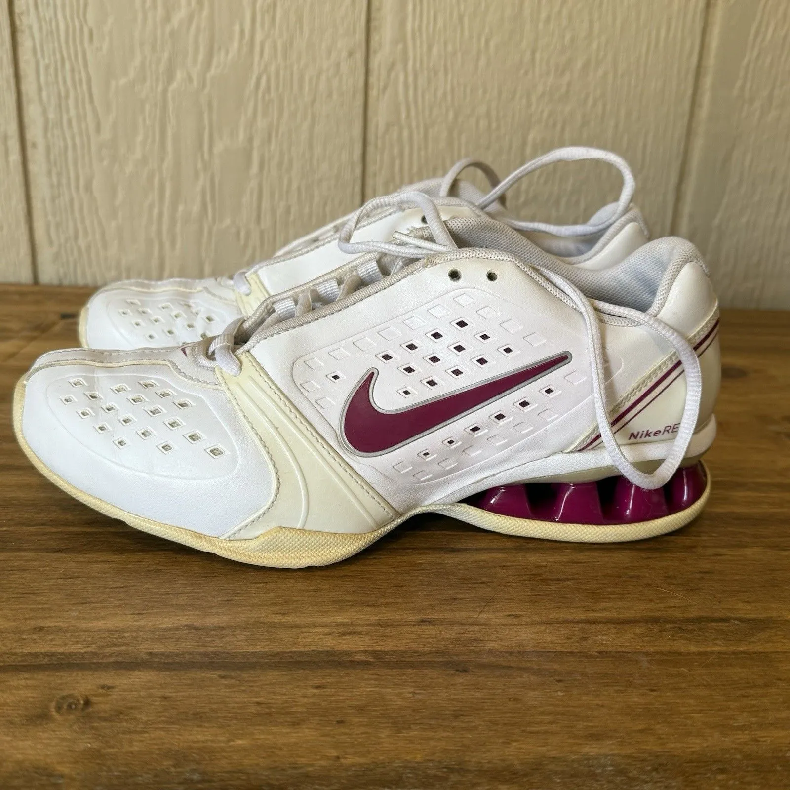 Nike Womens Reax Rockstar 415355-101 White Pink Casual Shoes Sneakers Size 6.5‎ - Image 3