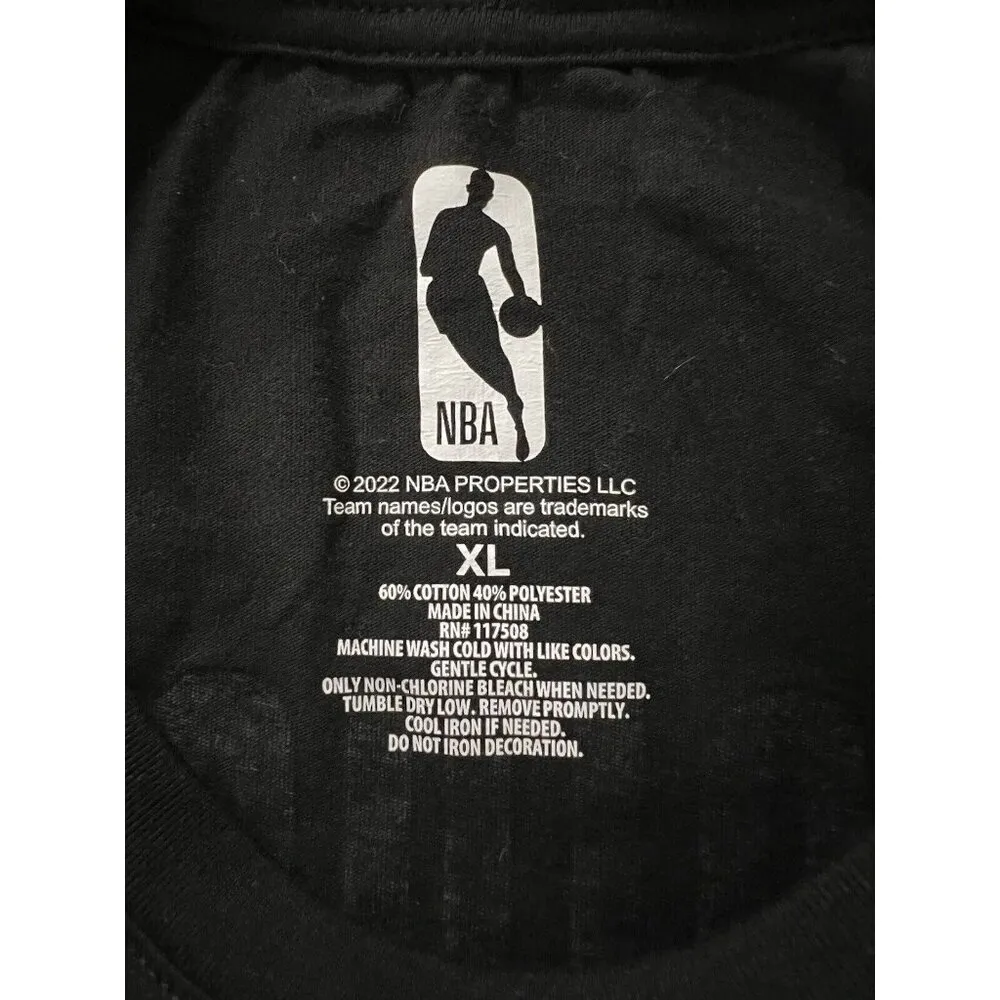 NBA Chicago Bulls Size XL Short Sleeve Crop Top Black Athletic Sports Basketball - Image 3