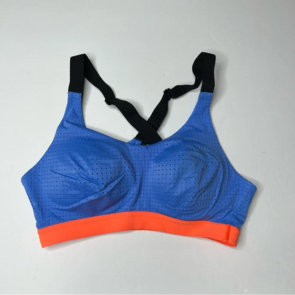 Victoria’s Secret Lined Blue and Orange Racerback Sports Bra 32B - Image 2