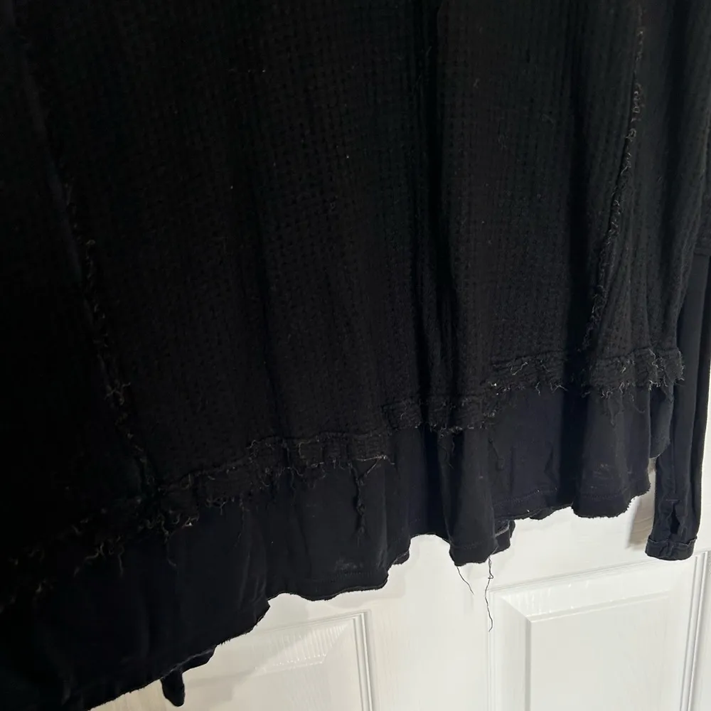 We the Free People Black Laguna oversized long sleeve shirt distressed used Med - Image 8