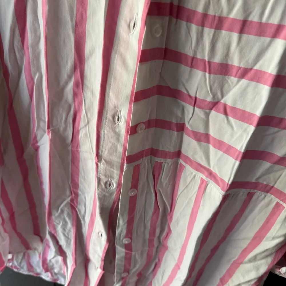 Cato  Pink and White Striped Button-Up Shirt - Image 2