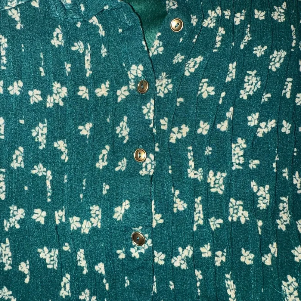 Blue Rain Hunter Green Longsleeve Dress with White Floral Accents - Image 5