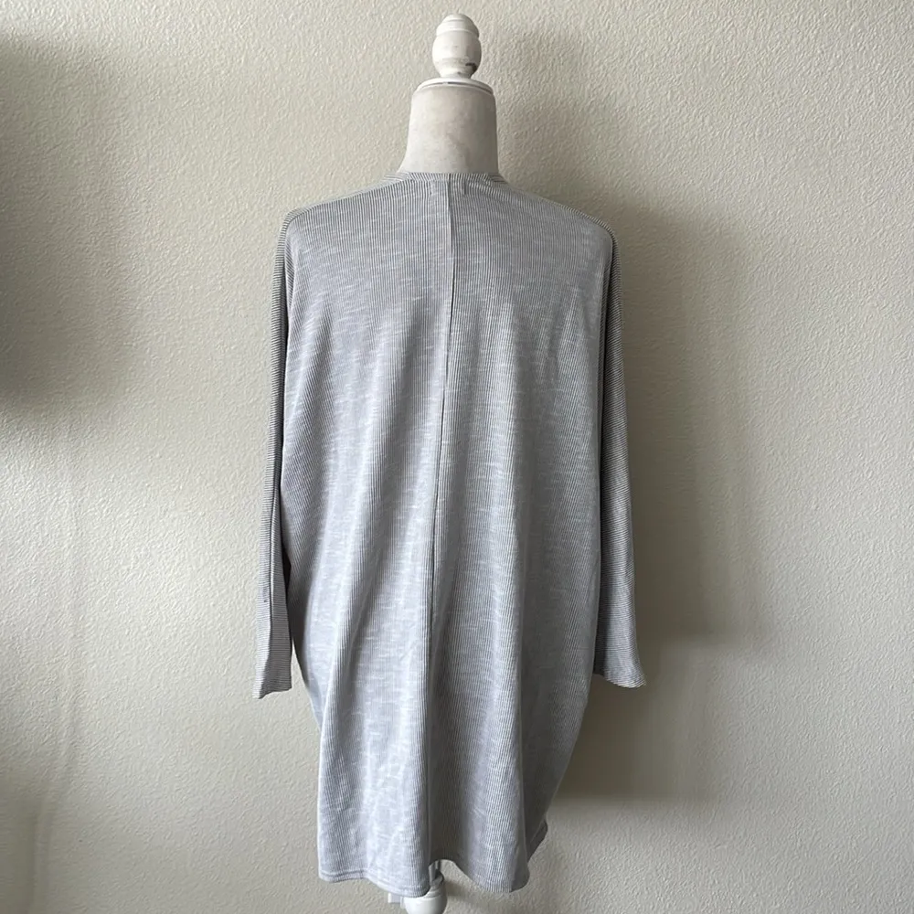DONNI Cardigan Ribbed Sweater Coat Beige Grey One Size Fits All Gray Size undefined - Image 6