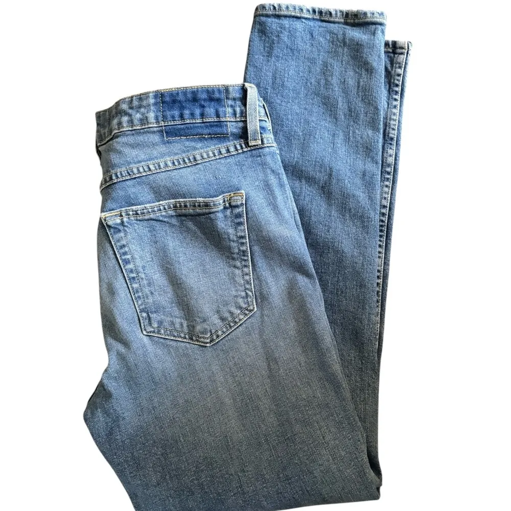 Anthropologie AMO Tomboy Jean Med Wash Sz. 27 Button~Fly Stretch Mid Rise Boho Blue - Image 3