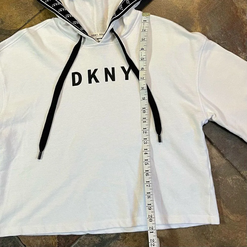 DKNY White Women’s Hoodie Sweatshirt Medium - Image 5