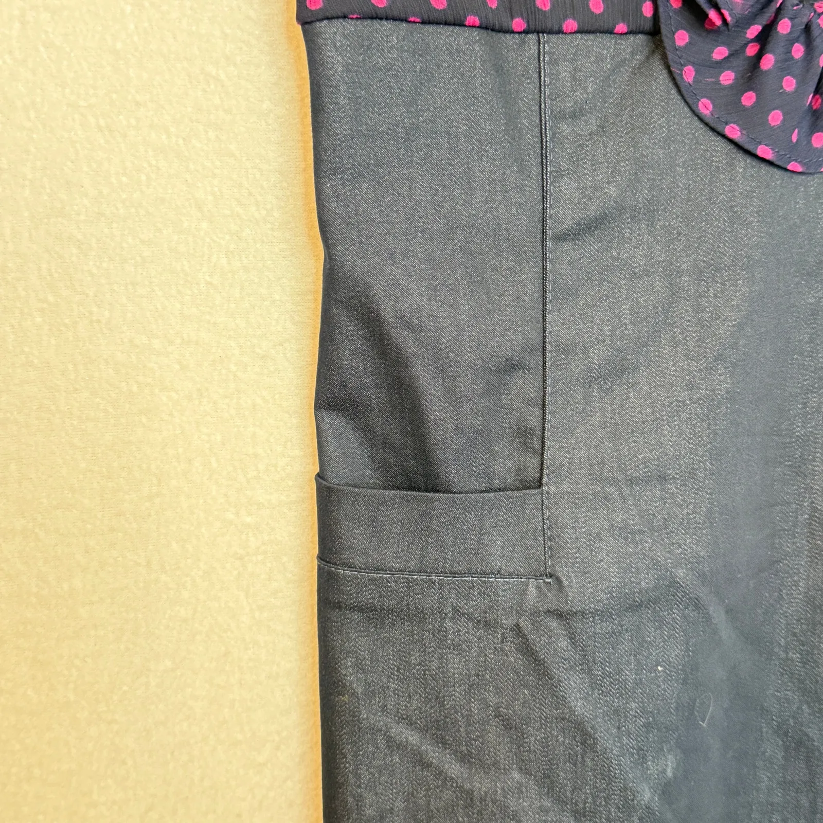 Velvet Heart Polka Dot Ruffle Button Babydoll Dress Size M Empire Waist Retro - Image 4