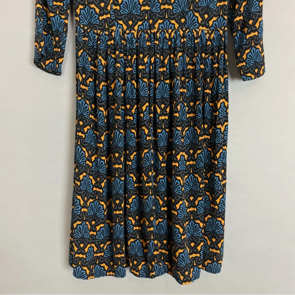 ASOS Patterned Dress Blue Long‎ Sleeves Detailed Print - Image 7