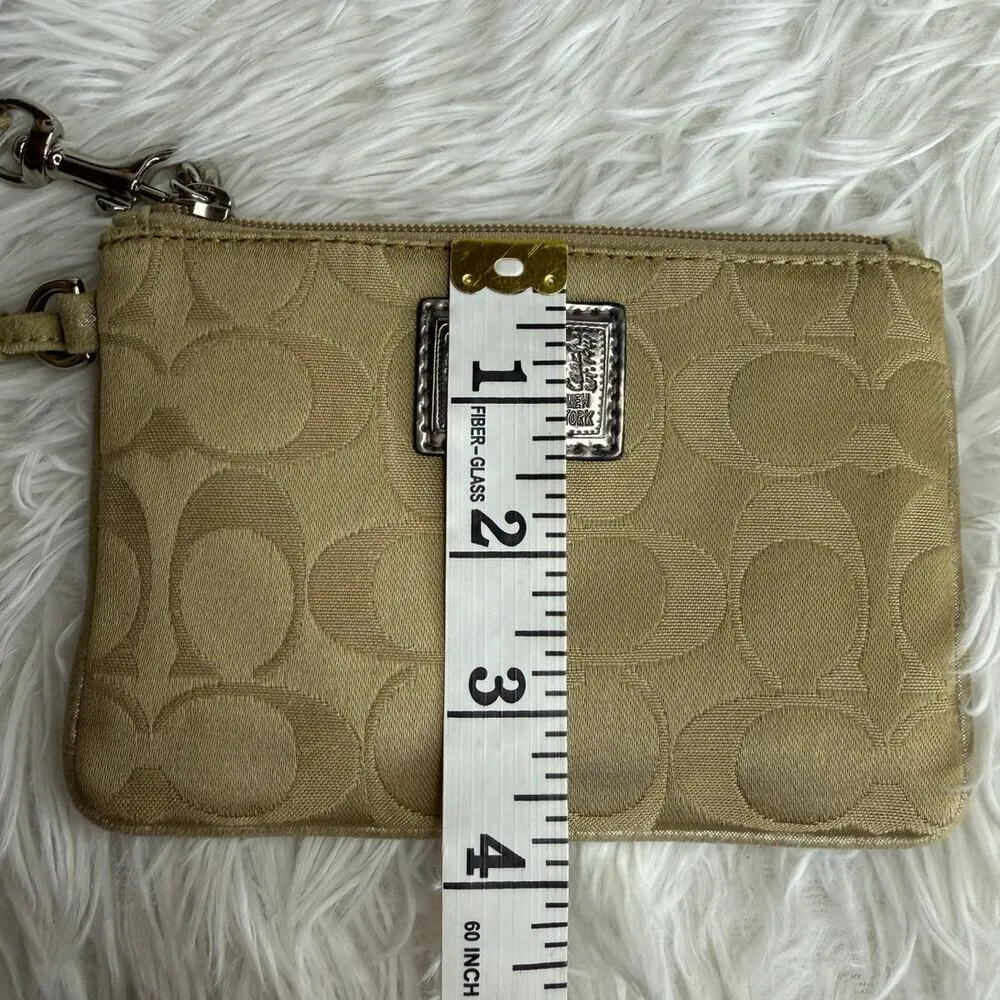 COACH Poppy Tan Signature Canvas Wristlet - Image 7